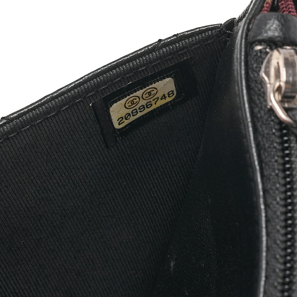 CHANEL Matelasse Chain Wallet Lambskin Black Silver-Tone Hardware, Pre-Owned
