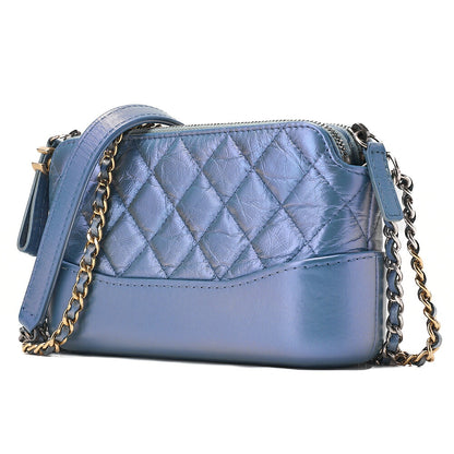 CHANEL Matelasse Chain Wallet Vintage Calf Gabrielle de Chanel Sparkle Navy Gold x Silver-Tone Hardware, Pre-Owned