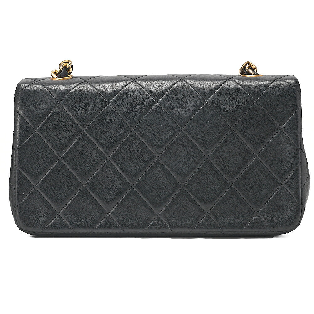 CHANEL Lambskin Minimat Telass? 19cm Full Flap Chain Shoulder Black Gold-Tone Hardware, Pre-Owned
