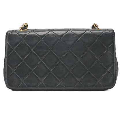 CHANEL Lambskin Minimat Telass? 19cm Full Flap Chain Shoulder Black Gold-Tone Hardware, Pre-Owned
