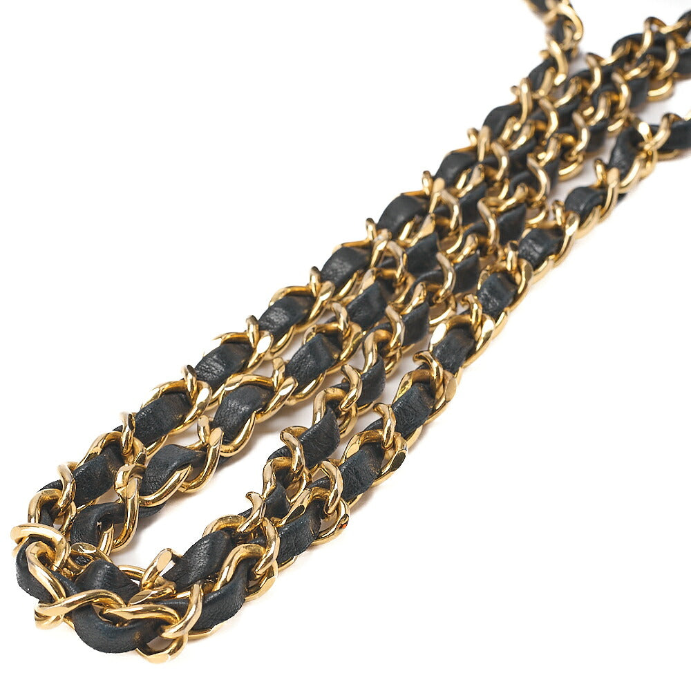 CHANEL Lambskin Minimat Telass? 19cm Full Flap Chain Shoulder Black Gold-Tone Hardware, Pre-Owned