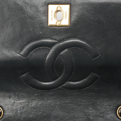 CHANEL Lambskin Minimat Telass? 19cm Full Flap Chain Shoulder Black Gold-Tone Hardware, Pre-Owned