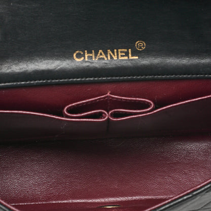 CHANEL Lambskin Minimat Telass? 19cm Full Flap Chain Shoulder Black Gold-Tone Hardware, Pre-Owned