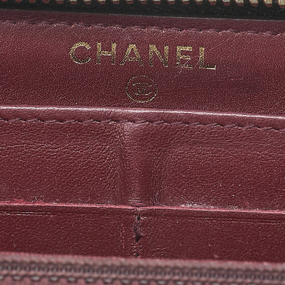 CHANEL Matelasse Round Long Wallet Caviar Skin Black Gold-Tone Hardware, Pre-Owned
