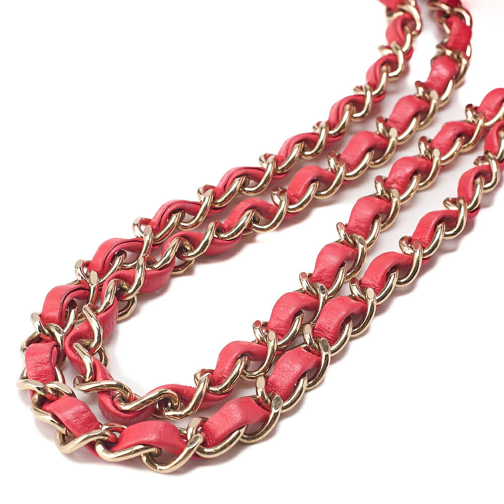 CHANEL Lambskin Chevron Double Flap 25cm Chain Shoulder Rose Pink Gold-Tone Hardware, Pre-Owned