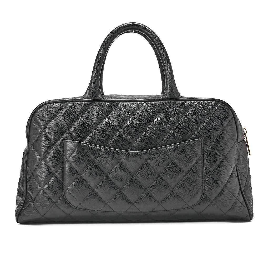 CHANEL Caviar Skin Coco Mark Mini Boston Bag Gold-Tone Hardware, Pre-Owned