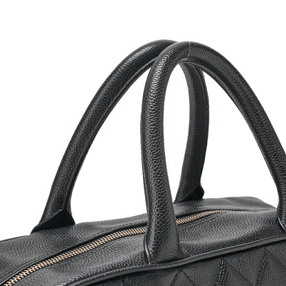 CHANEL Caviar Skin Coco Mark Mini Boston Bag Gold-Tone Hardware, Pre-Owned