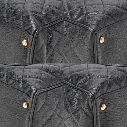 CHANEL Caviar Skin Coco Mark Mini Boston Bag Gold-Tone Hardware, Pre-Owned