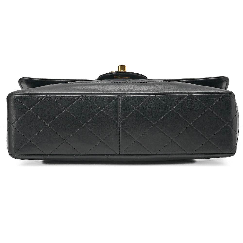 CHANEL Chain Shoulder Bag Matelasse Design Plap Lambskin Black Gold-Tone Hardware, Pre-Owned