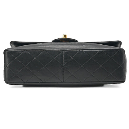 CHANEL Chain Shoulder Bag Matelasse Design Plap Lambskin Black Gold-Tone Hardware, Pre-Owned