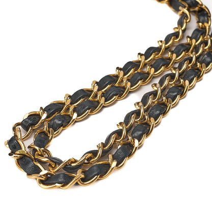 CHANEL Chain Shoulder Bag Matelasse Design Plap Lambskin Black Gold-Tone Hardware, Pre-Owned