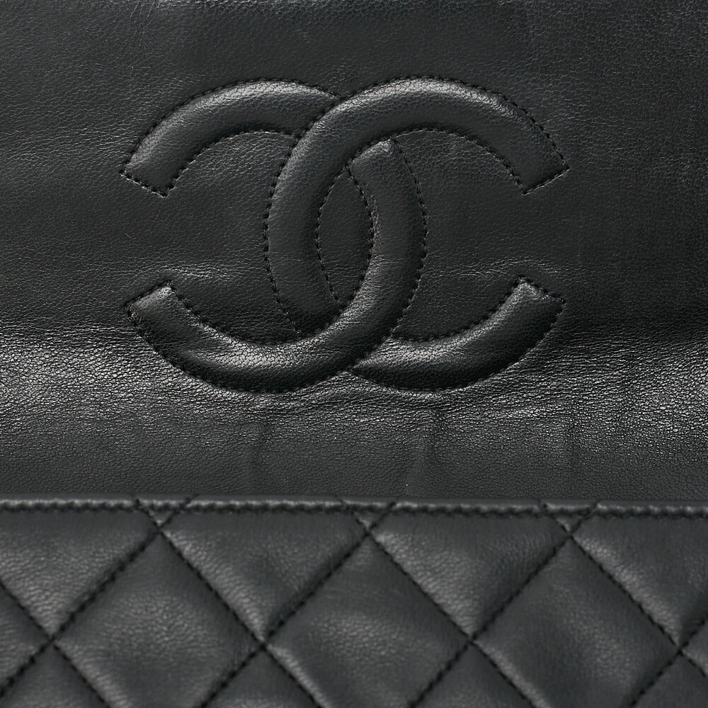 CHANEL Chain Shoulder Bag Matelasse Design Plap Lambskin Black Gold-Tone Hardware, Pre-Owned