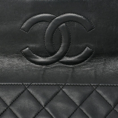 CHANEL Chain Shoulder Bag Matelasse Design Plap Lambskin Black Gold-Tone Hardware, Pre-Owned
