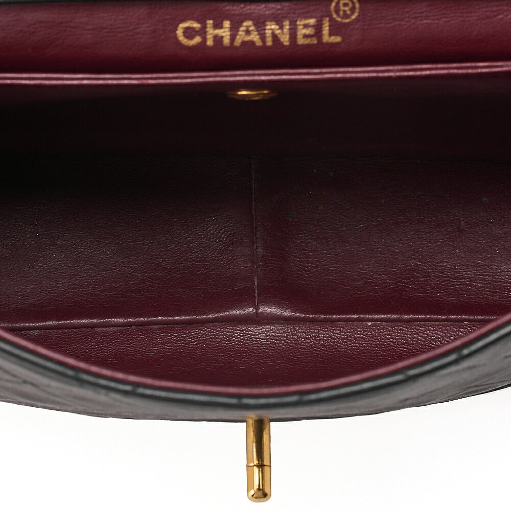 CHANEL Chain Shoulder Bag Matelasse Design Plap Lambskin Black Gold-Tone Hardware, Pre-Owned