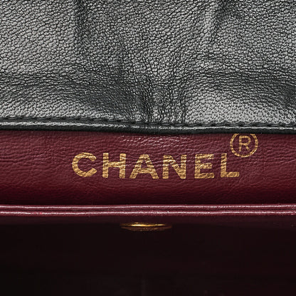 CHANEL Chain Shoulder Bag Matelasse Design Plap Lambskin Black Gold-Tone Hardware, Pre-Owned
