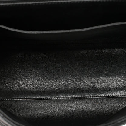CHANEL Caviar Skin Matelasse Single Kelly-Shaped Handbag Black Silver-Tone Hardware, Pre-Owned