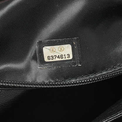 CHANEL Caviar Skin Matelasse Single Kelly-Shaped Handbag Black Silver-Tone Hardware, Pre-Owned