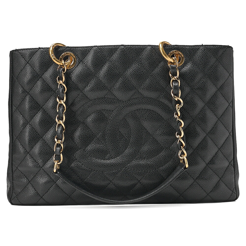 CHANEL Shoulder Bag Tote Bag Matelasse GST Chain Tote Caviskin Black Gold-Tone Hardware, Pre-Owned