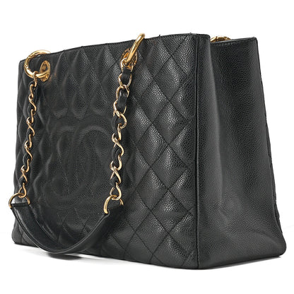 CHANEL Shoulder Bag Tote Bag Matelasse GST Chain Tote Caviskin Black Gold-Tone Hardware, Pre-Owned