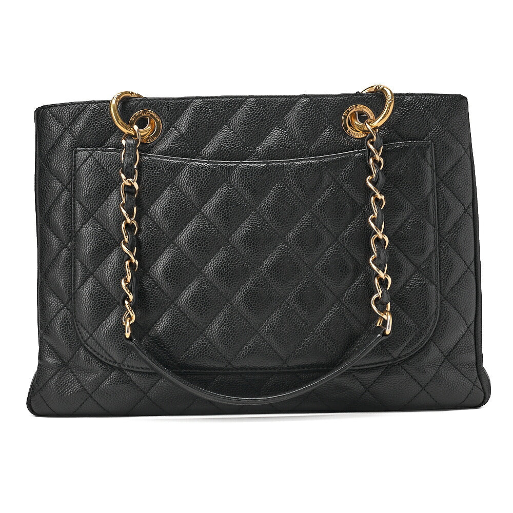 CHANEL Shoulder Bag Tote Bag Matelasse GST Chain Tote Caviskin Black Gold-Tone Hardware, Pre-Owned