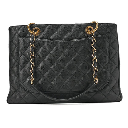 CHANEL Shoulder Bag Tote Bag Matelasse GST Chain Tote Caviskin Black Gold-Tone Hardware, Pre-Owned