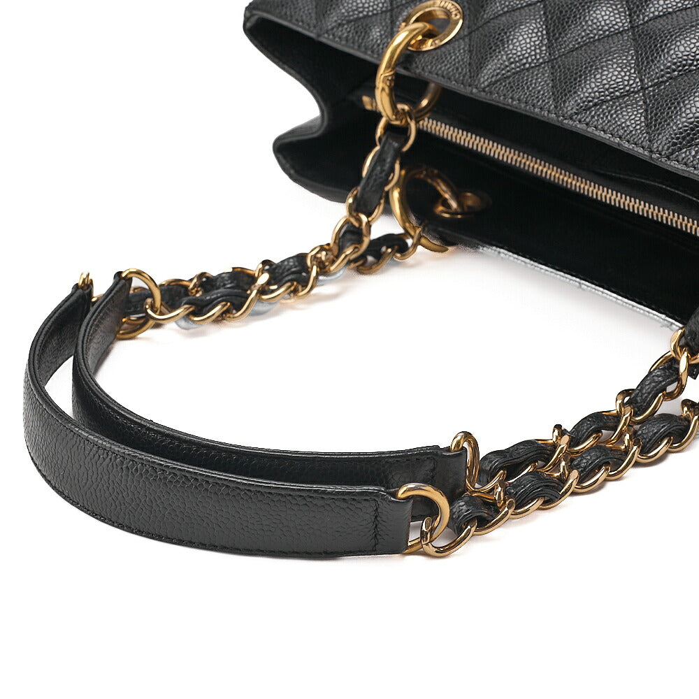 CHANEL Shoulder Bag Tote Bag Matelasse GST Chain Tote Caviskin Black Gold-Tone Hardware, Pre-Owned