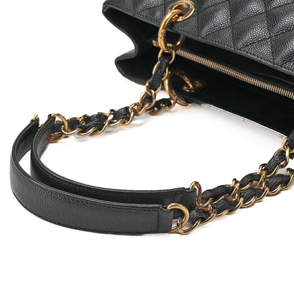 CHANEL Shoulder Bag Tote Bag Matelasse GST Chain Tote Caviskin Black Gold-Tone Hardware, Pre-Owned