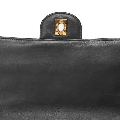 CHANEL Lambskin Matelasse Double Face 30cm Chain Shoulder Black Gold-Tone Hardware, Pre-Owned