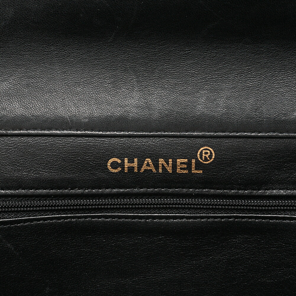CHANEL Lambskin Matelasse Double Face 30cm Chain Shoulder Black Gold-Tone Hardware, Pre-Owned