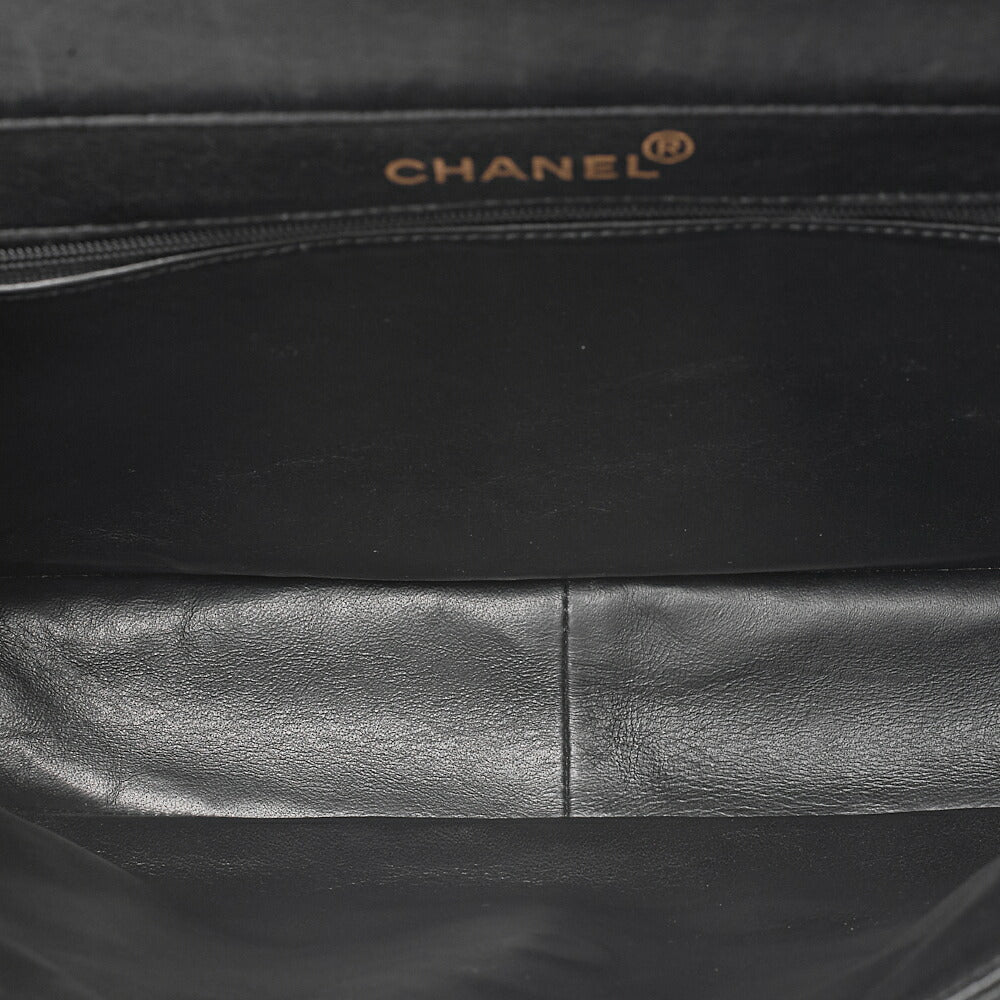 CHANEL Lambskin Matelasse Double Face 30cm Chain Shoulder Black Gold-Tone Hardware, Pre-Owned