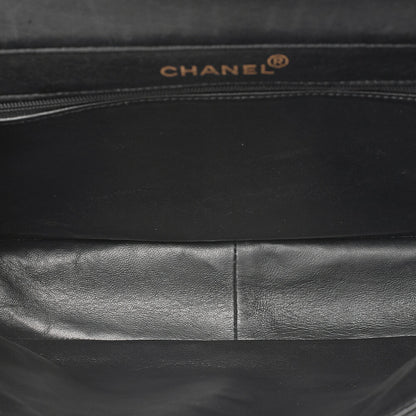 CHANEL Lambskin Matelasse Double Face 30cm Chain Shoulder Black Gold-Tone Hardware, Pre-Owned