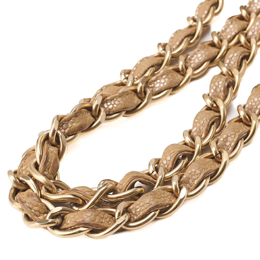 CHANEL Caviar Skin Matelasse Coco Mark Chain Tote Bag Beige Gold-Tone Hardware, Pre-Owned