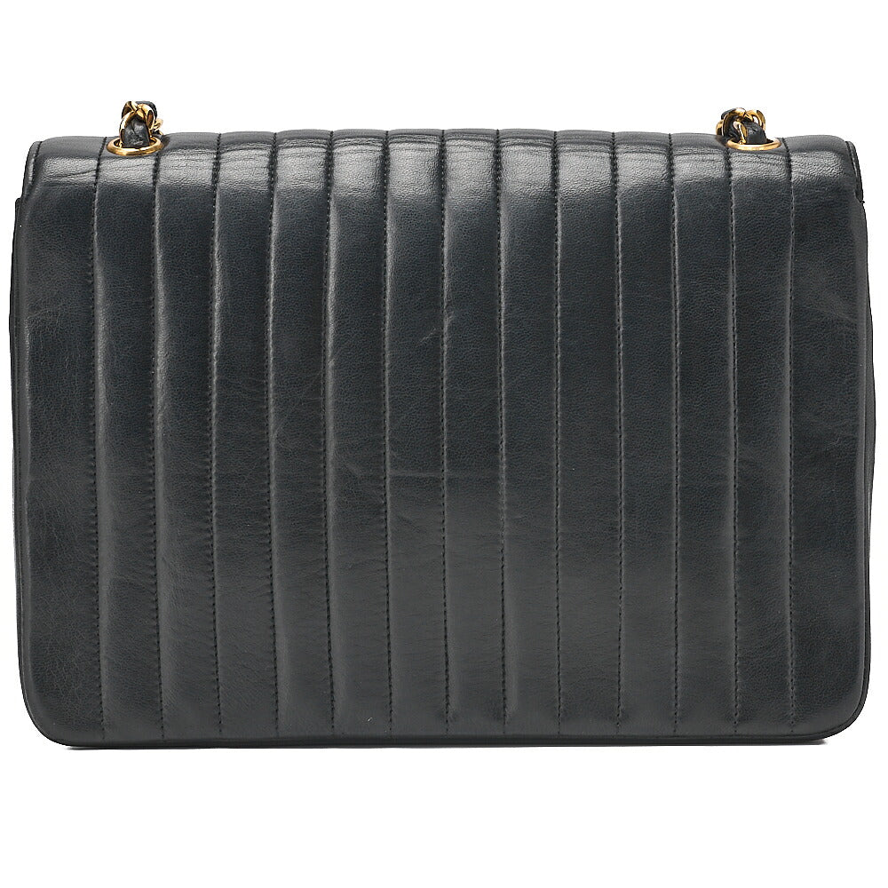 CHANEL Chain Shoulder Bag Mademoiselle Circle Coco Lambskin Black Gold-Tone Hardware, Pre-Owned
