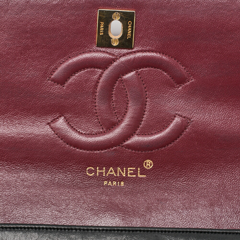 CHANEL Chain Shoulder Bag Mademoiselle Circle Coco Lambskin Black Gold-Tone Hardware, Pre-Owned