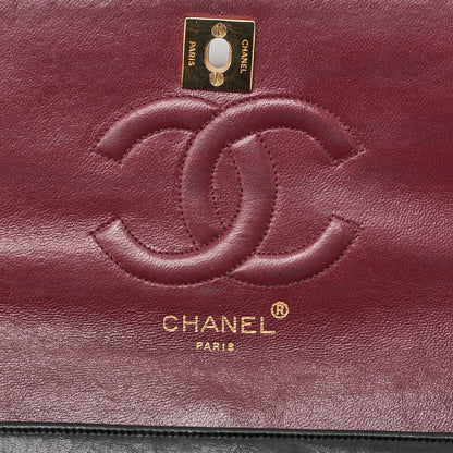 CHANEL Chain Shoulder Bag Mademoiselle Circle Coco Lambskin Black Gold-Tone Hardware, Pre-Owned