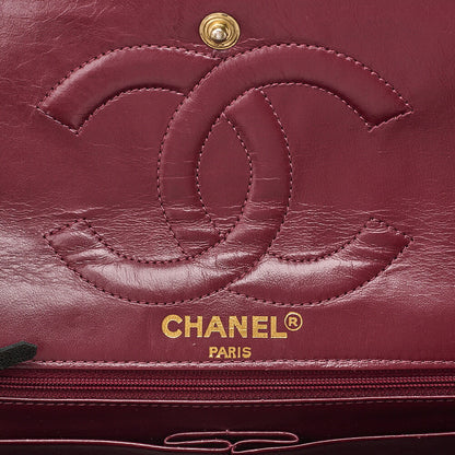 CHANEL Lambskin Matelasse 27cm Paris Limited Double Flap Shoulder Bag Black Gold-Tone Hardware, Pre-Owned