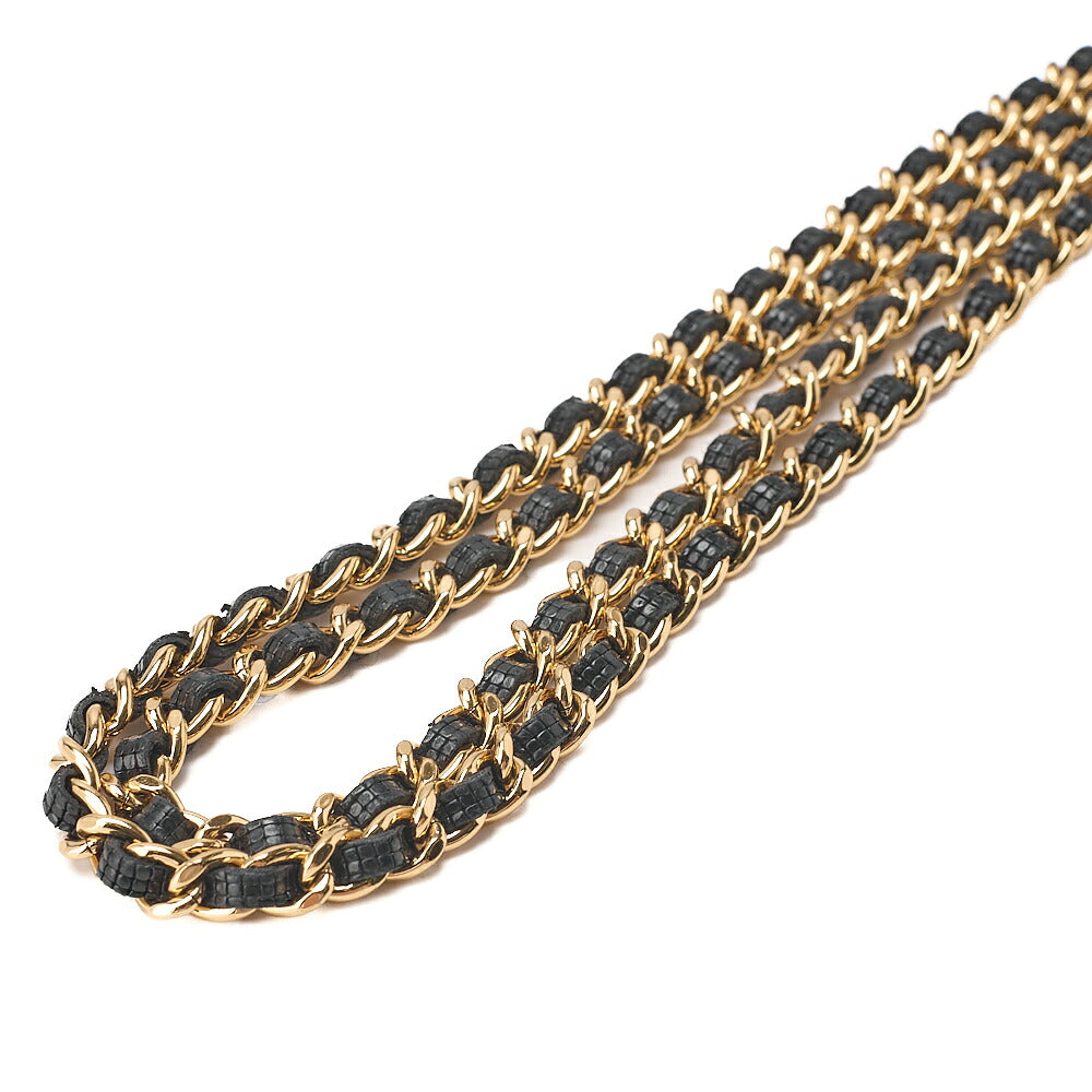 CHANEL Caviar Embossed Leather Matelasse Coco Mark Chain Wallet Black Gold-Tone Hardware, Pre-Owned
