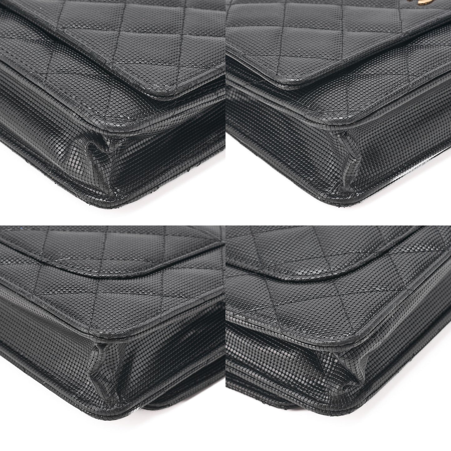 CHANEL Caviar Embossed Leather Matelasse Coco Mark Chain Wallet Black Gold-Tone Hardware, Pre-Owned