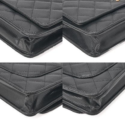 CHANEL Caviar Embossed Leather Matelasse Coco Mark Chain Wallet Black Gold-Tone Hardware, Pre-Owned