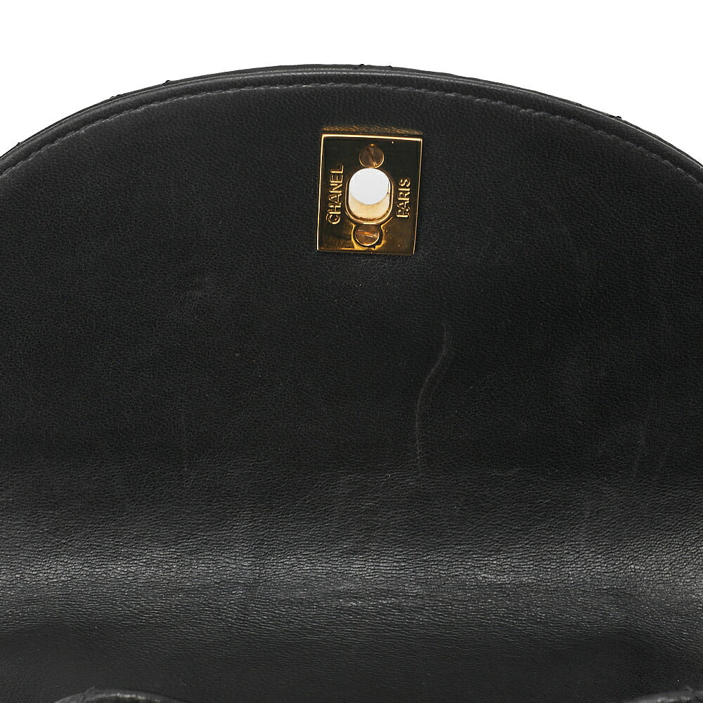 CHANEL Chanel Matelasse Double Turn Lock Chain Backpack Lambskin Black Gold-Tone Hardware, Pre-Owned