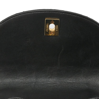 CHANEL Chanel Matelasse Double Turn Lock Chain Backpack Lambskin Black Gold-Tone Hardware, Pre-Owned