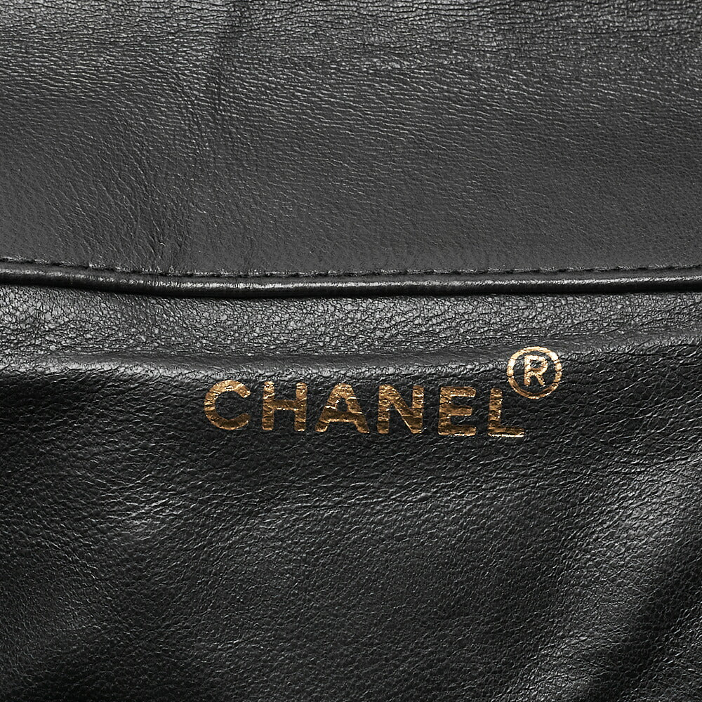 CHANEL Chanel Matelasse Double Turn Lock Chain Backpack Lambskin Black Gold-Tone Hardware, Pre-Owned