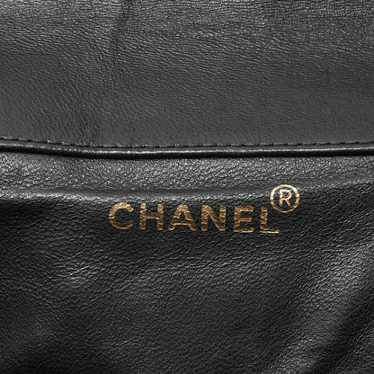 CHANEL Chanel Matelasse Double Turn Lock Chain Backpack Lambskin Black Gold-Tone Hardware, Pre-Owned