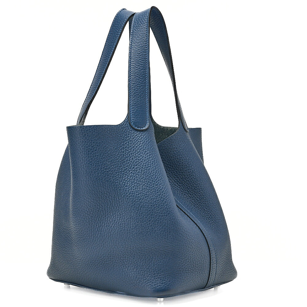 Hermes Hermes Picotan Lock MM Handbag Taurillon Clemence Corvert Silver-Tone Hardware, Pre-Owned