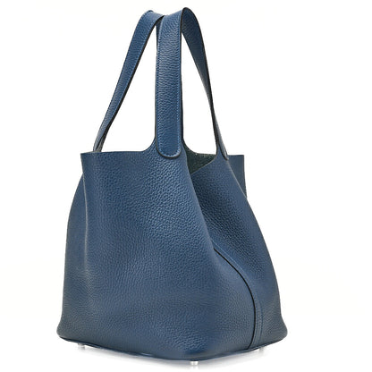 Hermes Hermes Picotan Lock MM Handbag Taurillon Clemence Corvert Silver-Tone Hardware, Pre-Owned