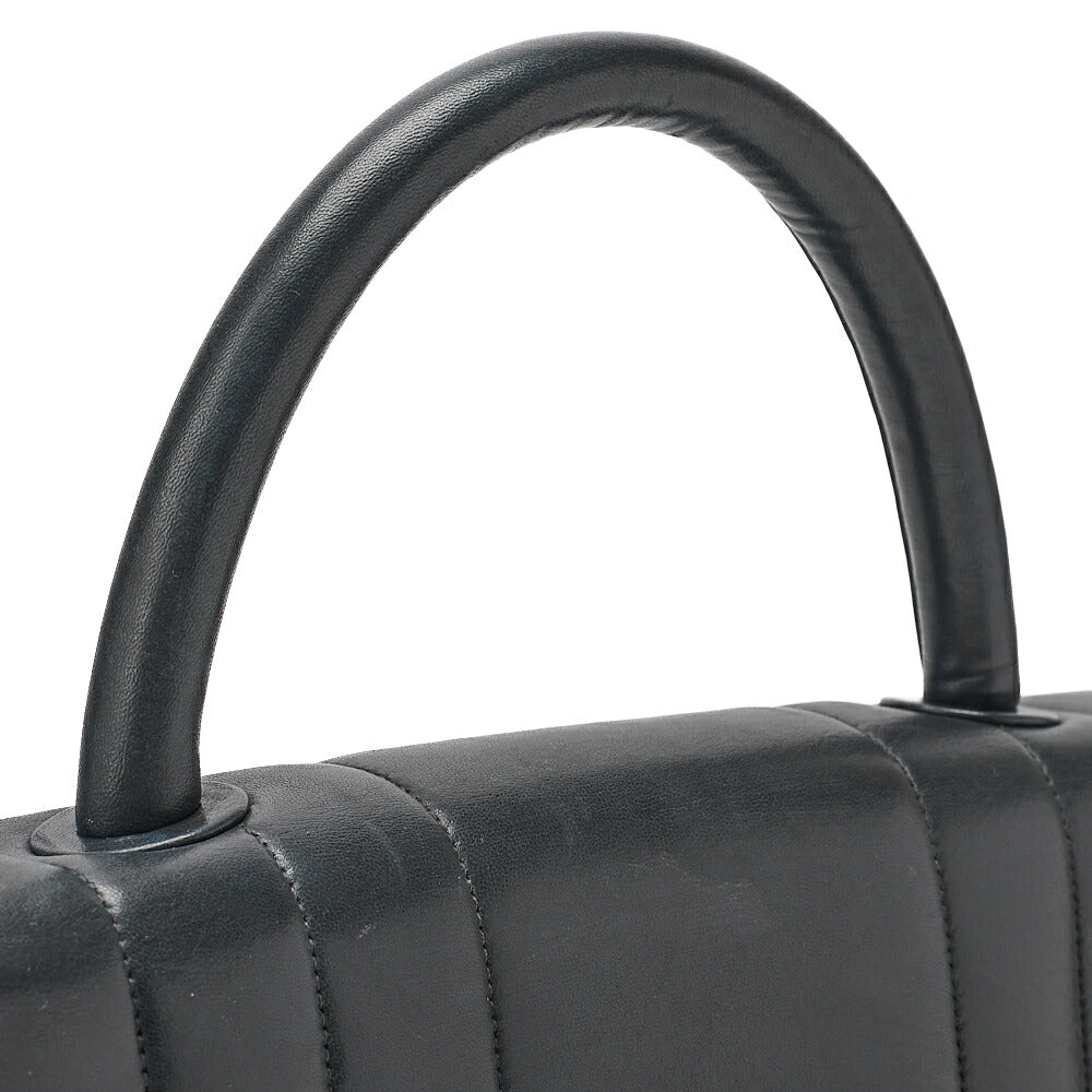 CHANEL Handbag Mademoiselle Turn Lock Lambskin Black Gold-Tone Hardware, Pre-Owned
