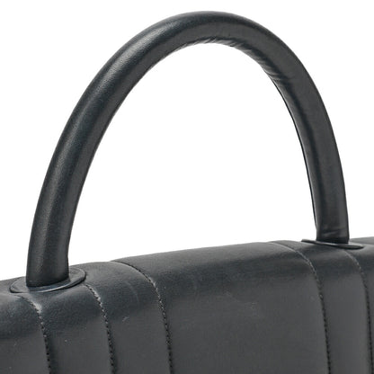 CHANEL Handbag Mademoiselle Turn Lock Lambskin Black Gold-Tone Hardware, Pre-Owned