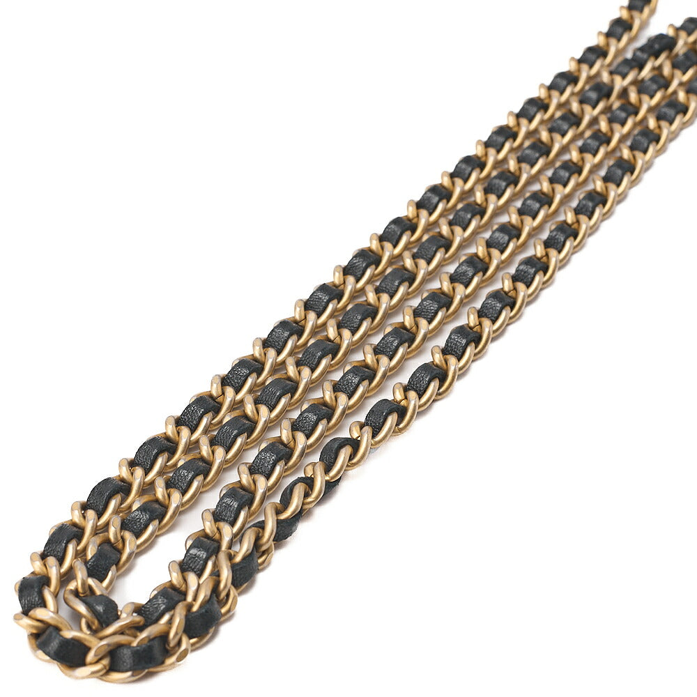 CHANEL Boy Chanel Matelasse Chain Wallet Lambskin Black Gold-Tone Hardware, Pre-Owned