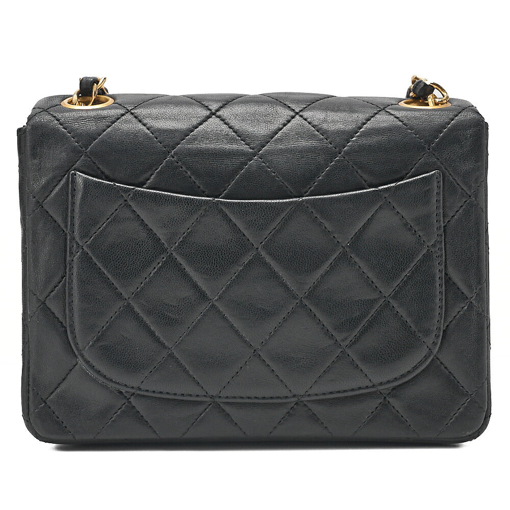CHANEL Chain Shoulder Bag Minimat Telass? 17cm Lambskin Black Gold-Tone Hardware, Pre-Owned