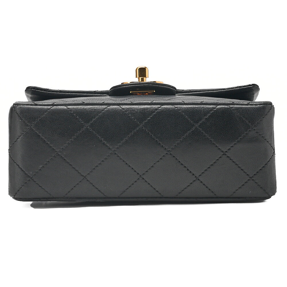 CHANEL Chain Shoulder Bag Minimat Telass? 17cm Lambskin Black Gold-Tone Hardware, Pre-Owned